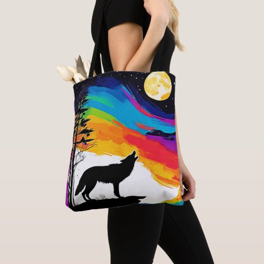 Wolf Moon Howl Art Tasche (Von Nahem)