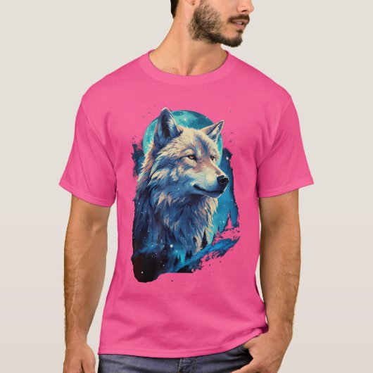 Wolf Moon Howling Lone Funny Wolves Pack von Wölfe T-Shirt (Vorderseite)