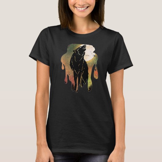 Wolf Moon Howling T-Shirt (Vorderseite)