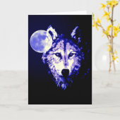 Wolf & Moon Karte (Gelbe Blume)