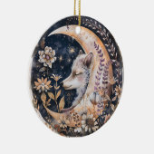 Wolf Moon Keramik Ornament (Rechts)
