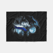 Wolf Moon Lake Wolf Howling Full Moon Wolf Graphic Fleecedecke (Vorderseite (Horizontal))
