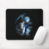 Wolf Moon Lake Wolf Howling Full Moon Wolf Graphic Mousepad (Mit Mouse)