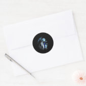 Wolf Moon Lake Wolf Howling Full Moon Wolf Graphic Runder Aufkleber (Umschlag)