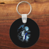 Wolf Moon Lake Wolf Howling Full Moon Wolf Graphic Schlüsselanhänger (Vorderseite)