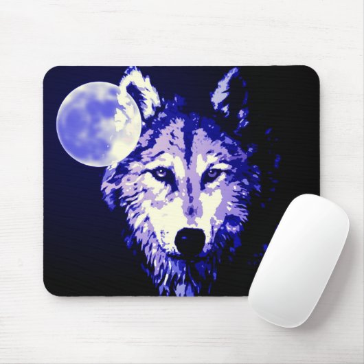 Wolf & Moon Mousepad (Mit Mouse)