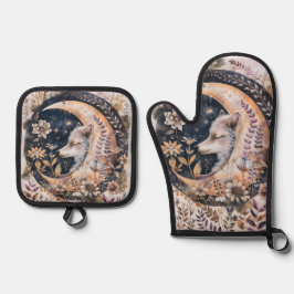 Wolf Moon Ofenhandschuh & Topflappen-Set