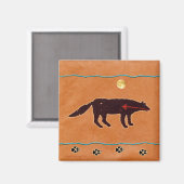 Wolf Moon Painting Magnet (Vorderseite/Rückseite)