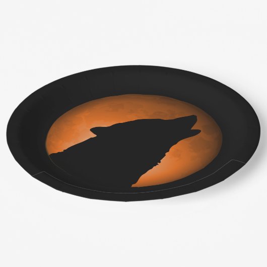Wolf Moon Pappteller (Schrägansicht)
