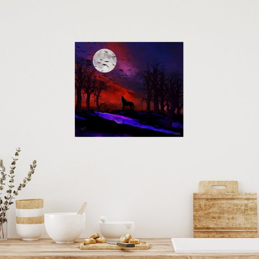 Wolf Moon Poster (Küche)