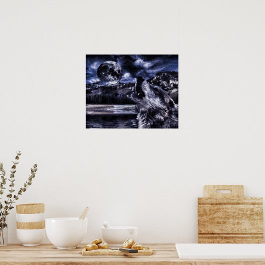 Wolf Moon Poster (Küche)