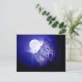 Wolf & Moon Postkarte (Stehend Vorderseite)