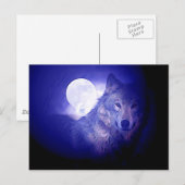 Wolf & Moon Postkarte (Vorne/Hinten)
