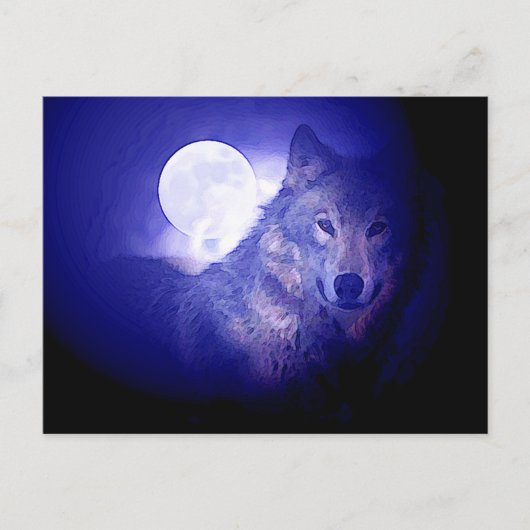 Wolf & Moon Postkarte (Vorderseite)