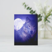 Wolf & Moon Postkarte (Stehend Vorderseite)