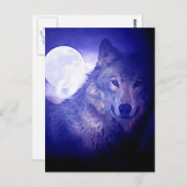 Wolf & Moon Postkarte (Vorne/Hinten)