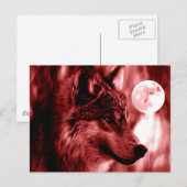 Wolf & Moon Postkarte (Vorne/Hinten)