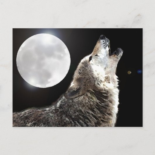 Wolf & Moon Postkarte (Vorderseite)