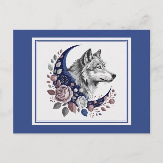 Wolf & Moon Postkarte (Vorderseite)