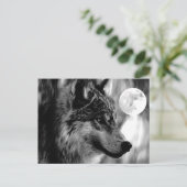 Wolf & Moon Postkarte (Stehend Vorderseite)