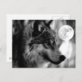Wolf & Moon Postkarte (Vorne/Hinten)