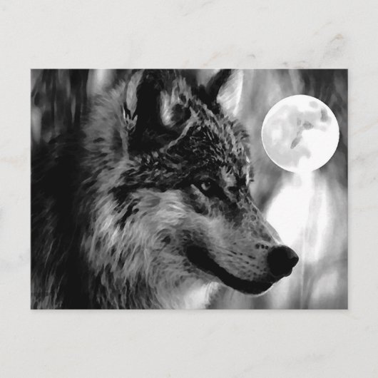 Wolf & Moon Postkarte (Vorderseite)