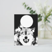 Wolf & Moon Postkarte (Stehend Vorderseite)