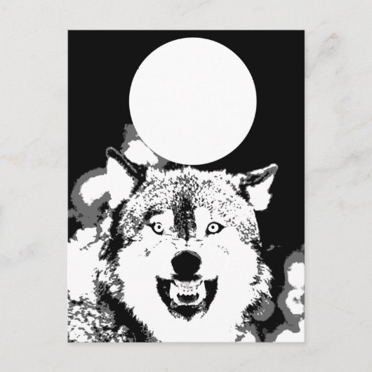 Wolf & Moon Postkarte (Vorderseite)