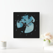 Wolf Moon Raven Owl Wildlife Clock Quadratische Wanduhr (Zuhause)