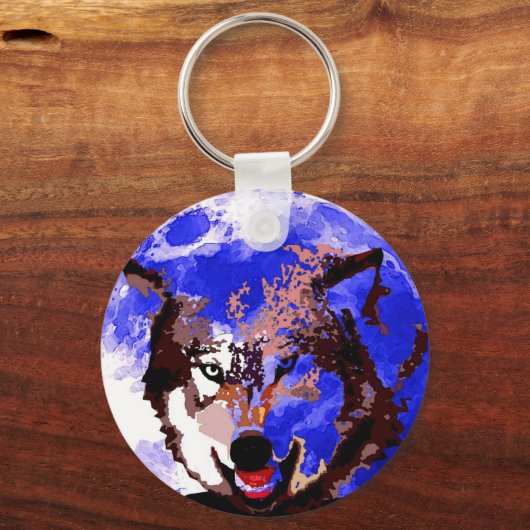 Wolf & Moon Schlüsselanhänger (Vorderseite)