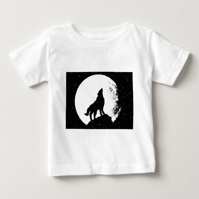 Wolf & Moon Silhoutte Baby T-shirt (Vorderseite)