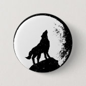 Wolf & Moon Silhoutte Button (Vorderseite)