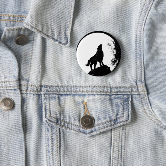 Wolf & Moon Silhoutte Button (Beispiel)