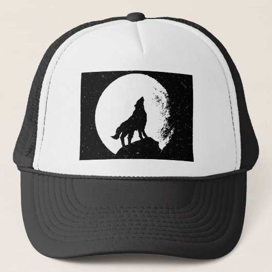 Wolf & Moon Silhoutte Truckerkappe (Vorderseite)
