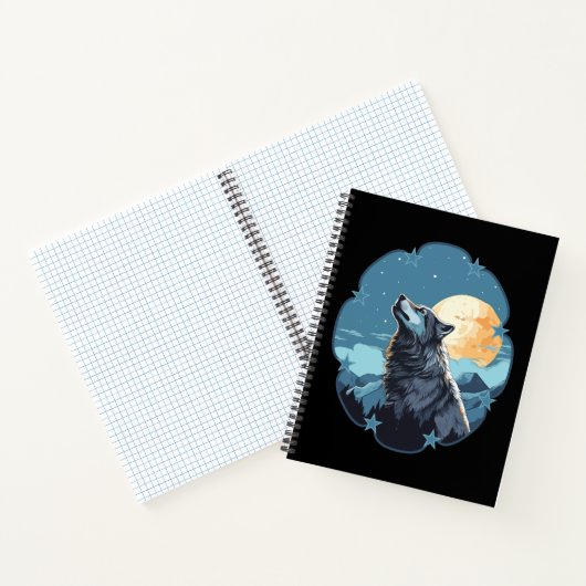 Wolf Moon Stars Notizblock (Innenseite)