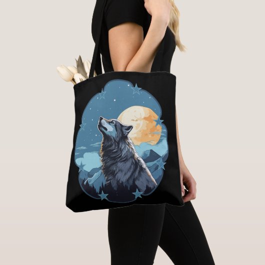 Wolf Moon Stars Tasche (Von Nahem)