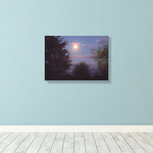 Wolf Moon steigt Leinwanddruck (Insitu (Holzboden))