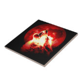 Wolf, Moon und Red Sky Fliese (Seite)