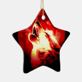 Wolf, Moon und Red Sky Keramikornament (Rechts)