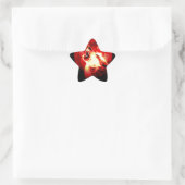 Wolf, Moon und Red Sky Stern-Aufkleber (Tasche)