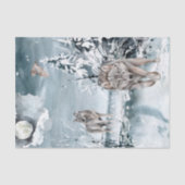 Wolf Moon Winterlandschaft Wasserfarbe Seidenpapier (Vorderseite)