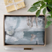 Wolf Moon Winterlandschaft Wasserfarbe Seidenpapier (Geschenk)