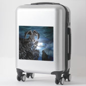 Wolf Moon - Wolf mit Golem Aufkleber (Koffer)