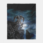 Wolf Moon - Wolf mit Golem Fleecedecke (Vorderseite)