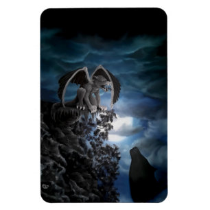 Wolf Moon - Wolf mit Golem Magnet