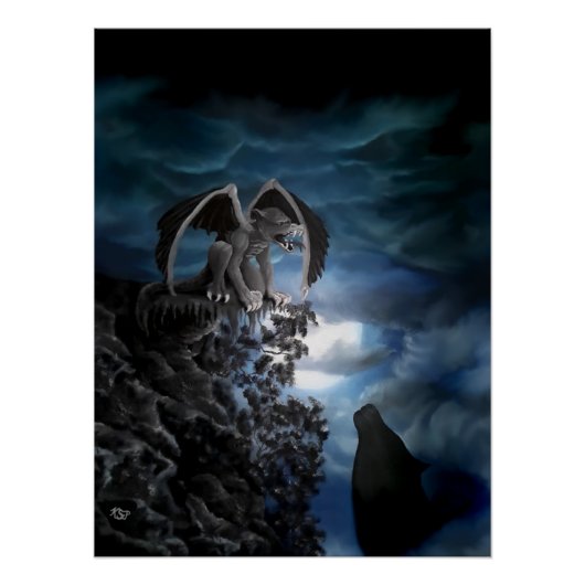 Wolf Moon - Wolf mit Golem Poster (Vorderseite)
