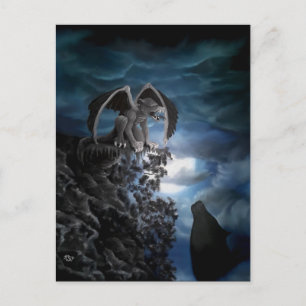 Wolf Moon - Wolf mit Golem Postkarte