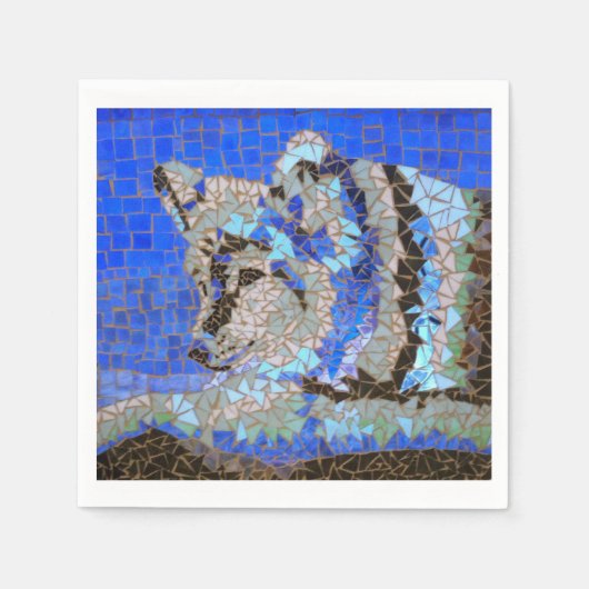 Wolf Mosaic Serviette (Vorderseite)