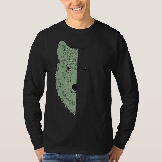 Wolf Motif Predator Face Wolfs T-Shirt (Vorderseite)