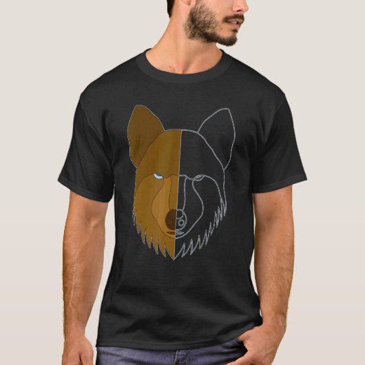 Wolf Motif Predator Face Wolfs T-Shirt (Vorderseite)